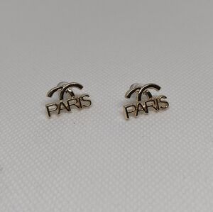 Gold Paris With Special Logo Stud Earrings